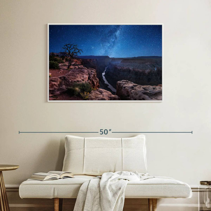 Nuit étoilée du Grand Canyon, Cadre flottant blanc, 40 po x 27 po