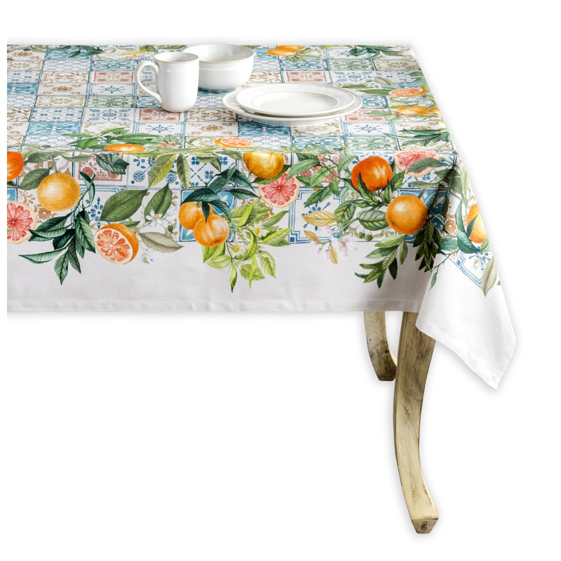 Maison d'Hermine Agrume 100% Cotton Tablecloth - 54" x 54", 54" H x 54" W