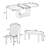 6-Piece Extendable Dining Table Set With Removable Leaf, Dining Bench, 4 Upholstered Dining Chairs