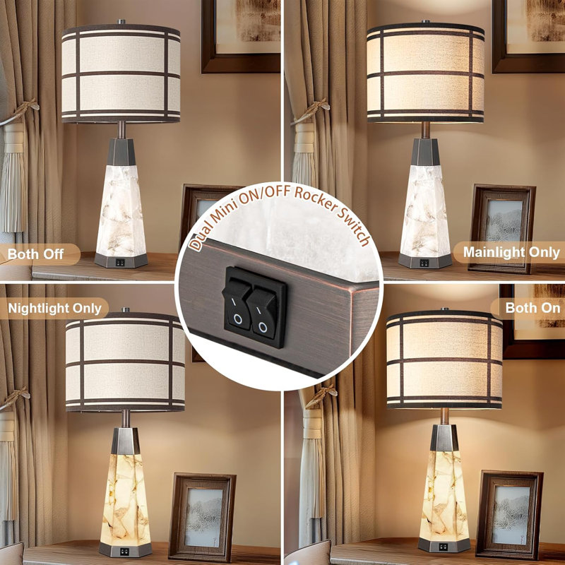 Natural Snowflake Gypsum Table Lamp