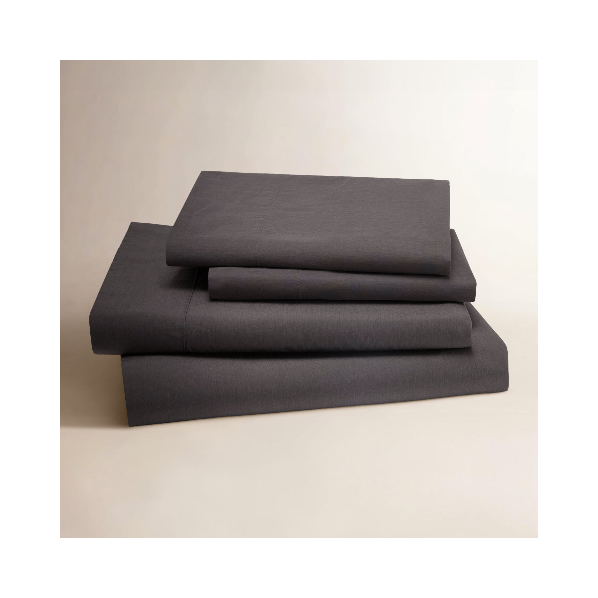 Ludlow Percale Sheet Set, Coal, Twin
