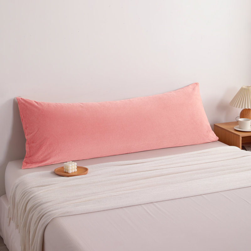 1 Pack Body Pillow Cover, Zippered Luxury Fuzzy Flannel Pillowcase, 20x54 Inches - NTBAY, Pink