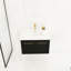 Meuble-lavabo mural de 30 po avec lavabo, style châtaignier noir, porte silencieuse en résine à bords épais, armoire moderne de 30 po, finition, charnière silencieuse, rangement-874552408