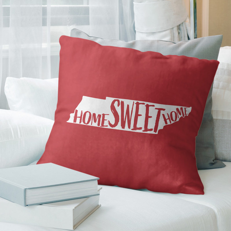 Coussin de minnesota, H 26 po x l 26 po, Tennessee, Rouge