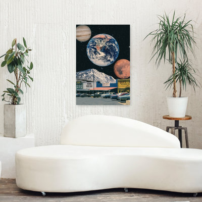 Contemporary Art Retro Surreal Vintage Landscape Nature Wall Art 1 Piece Wrapped Canvas Wall Art