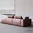 Reddish Brown Genuine Leather Modular Sofa cushion couch