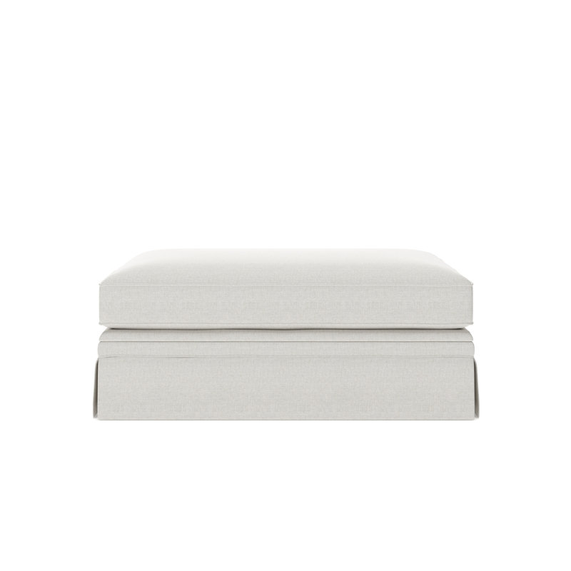 Repose-pieds rembourré avec rangement Shelby, Tissage natté ivoire Drusky Sustain®