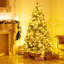 Arbre de Noël vert floqué / givré artificiel avec lumières DEL-914046334
