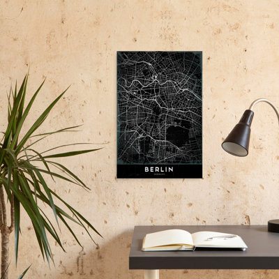 «Elegant Berlin Map Retro Vintage Abstract City Wall Art Print»