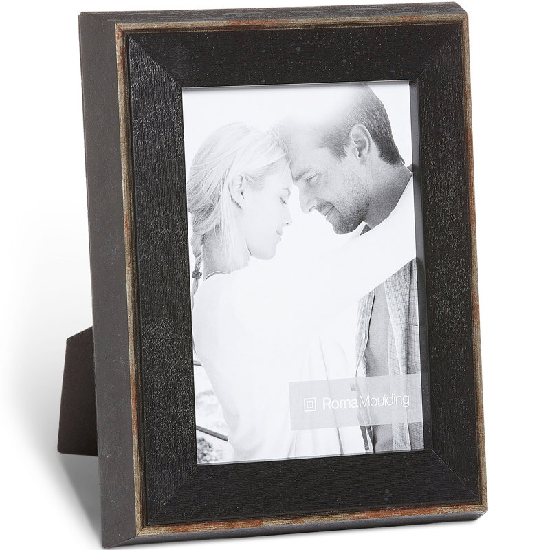 Cadre photo Terra, 5 po x 5 po, Pierre gravée noir argent