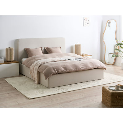 Upholstered Lift Up Storage Ottoman Bed