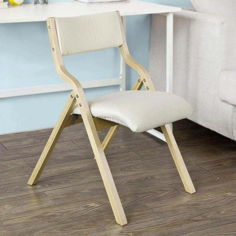 Aara 44cm H Solid Wood Side Chair in Light Grey, Beige