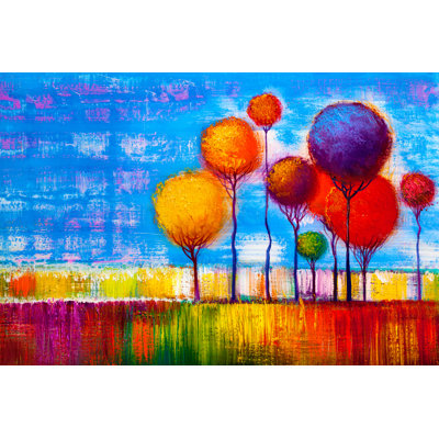 Autumn Landscape Painting by Sbelov - Wrapped Canvas Painting