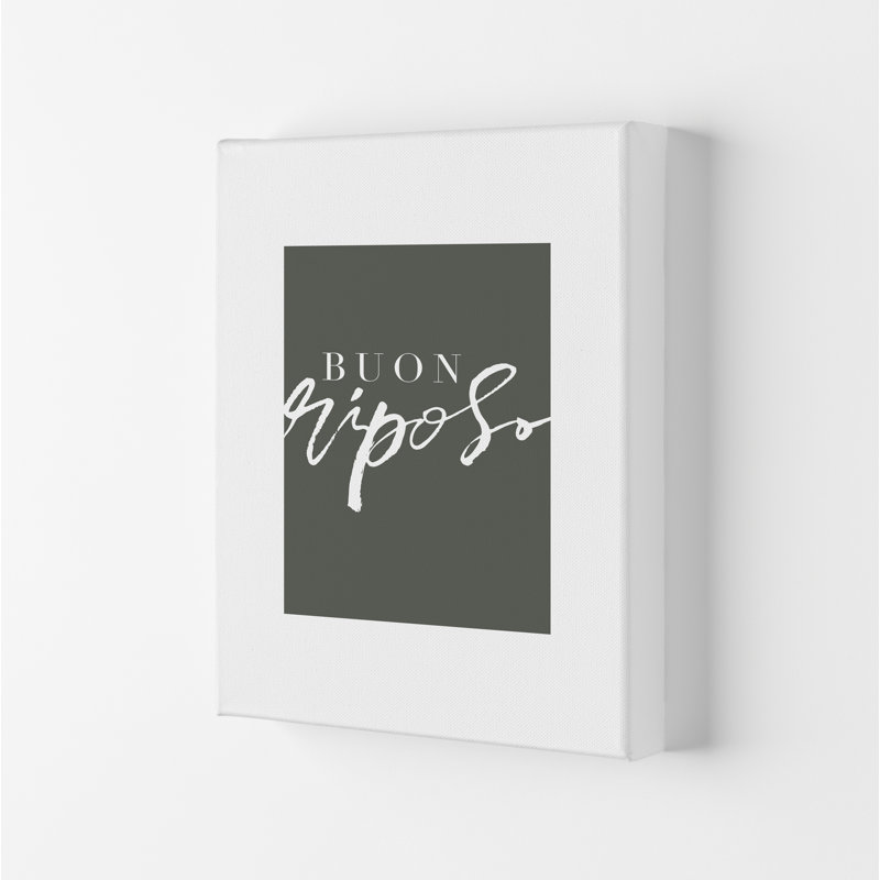 Buon Riposo - Print, 59.4cm H x 42cm W x 4cm D, Wrapped Canvas
