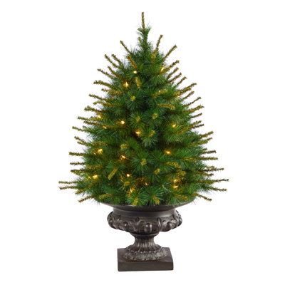 New England Pine Artificial Christmas Tree with Lights