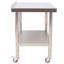 Table de préparation en acier inoxydable - 30 po x 24 po x 35,5 po, capacité de charge de 440 lb (dessus 330 lb / tablette inférieure 110 lb)-221523024