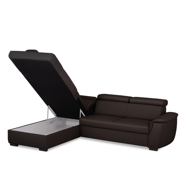 4 Seater Sectional, Left Hand Facing, Dark brown