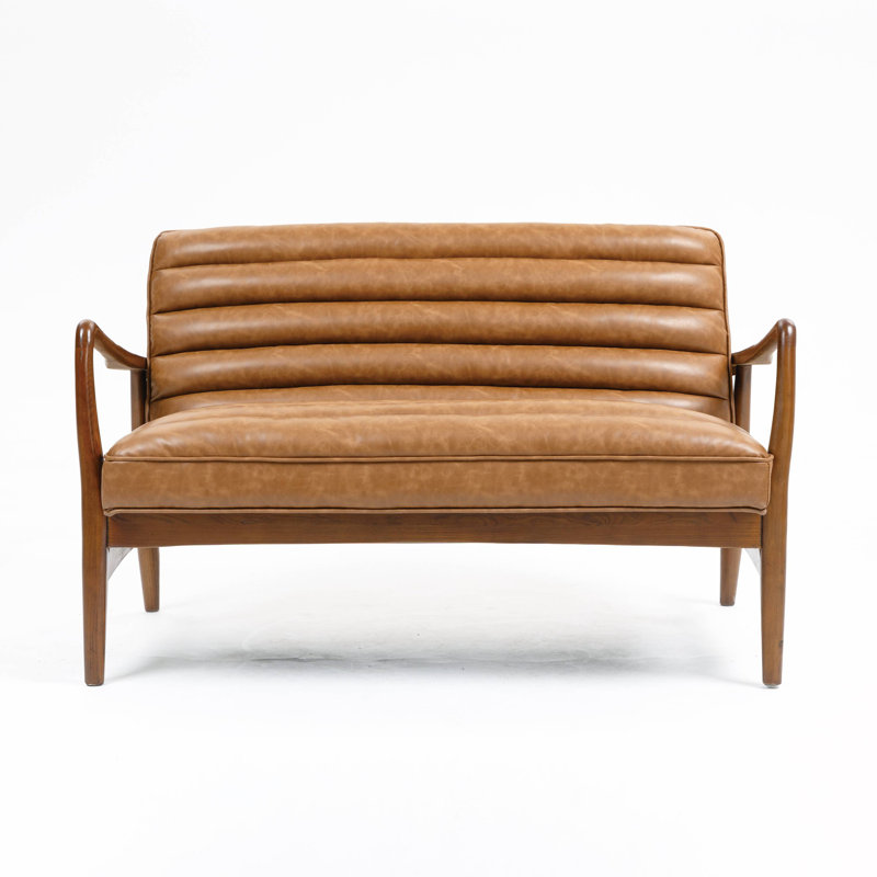 Club Leather Effect Bench, Tan