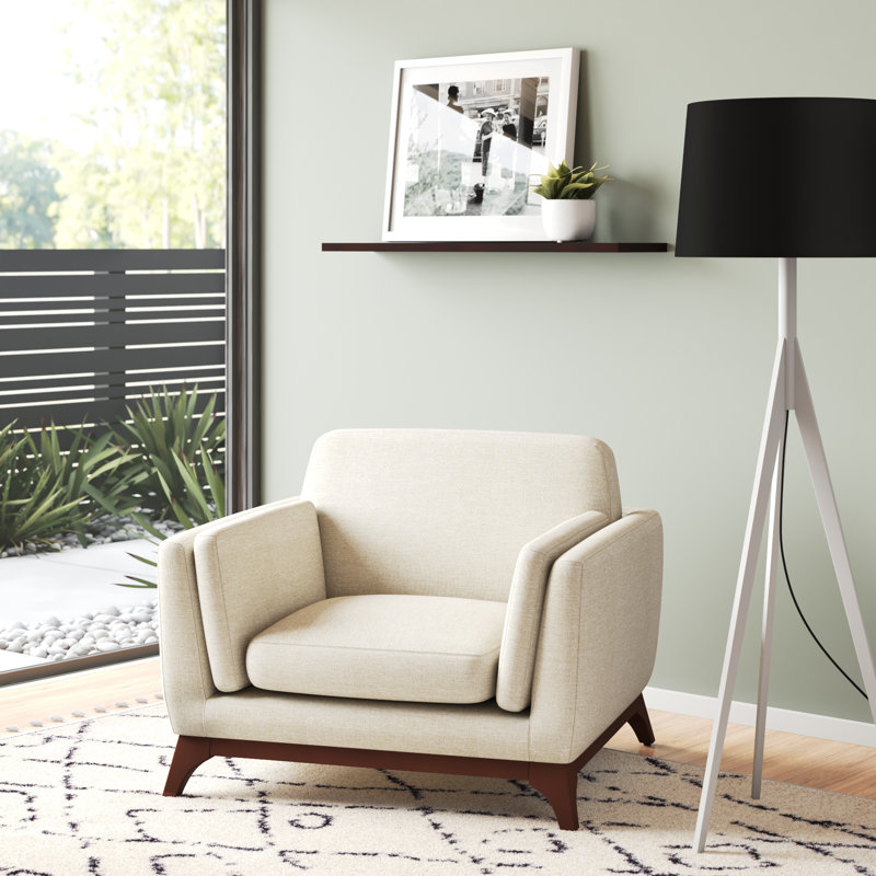 Fauteuil Chance, Mélange de polyester beige