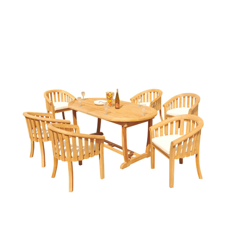Lenong Outdoor 7 - Piece Teak Dining Set, 6