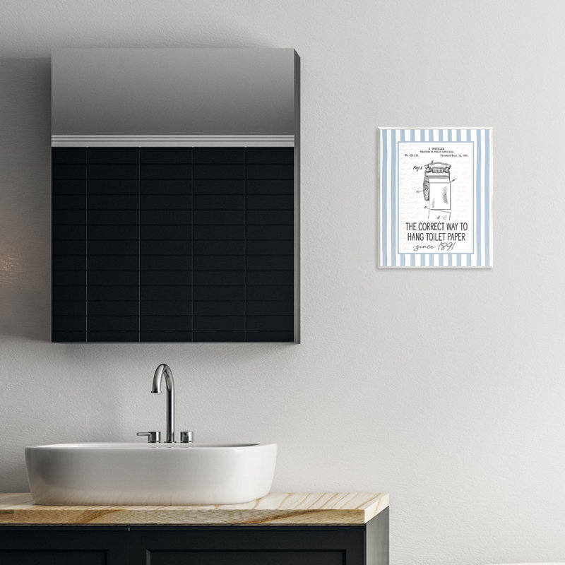 Plaque murale pour papier hygiénique Corjust Way, design par lettré et doublé