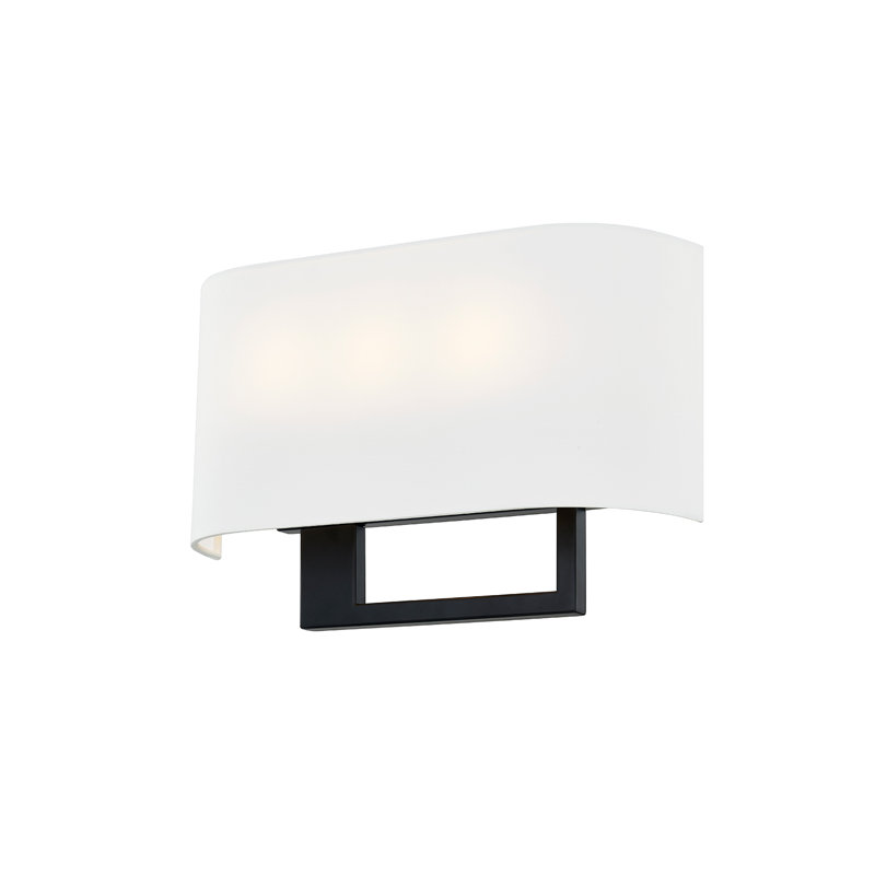 Textile - Callie ADA 3-Light Wall Sconce - White Linen Fabric Shade, Matte Black