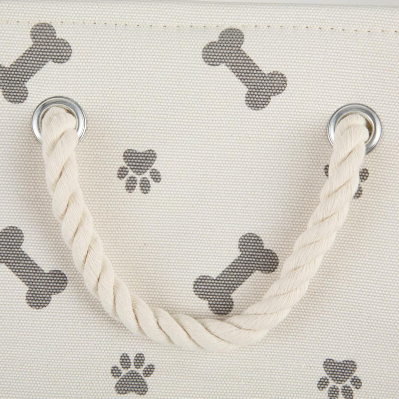 Petit support rectangulaire pour animal de compagnie avec pattes et os, Gris, H 8 po x l 9 po x P 14 po