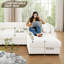 Canapés modulaires | Moderne à 3 places en U pour le salon, avec rangement et repose-pieds | Blanc | Chenille
