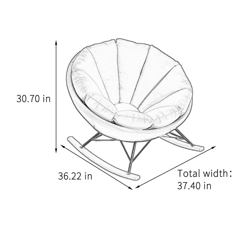 Chaise berçante simple à arc circulaire, Jaune