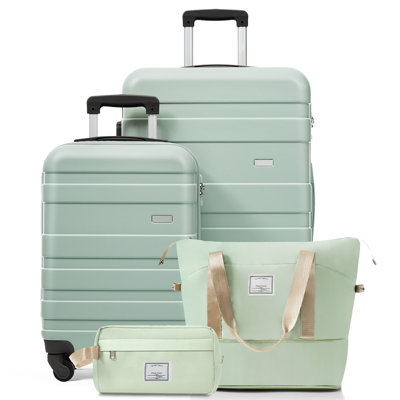 Ensemble de 4 valises 4 pièces - 20 po, valise à carreaux 28 po avec sac de toilette TSA