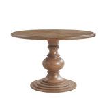 46" Round Reclaimed Walnut Pedestal Dining Table - Rustic Charm for Your Home