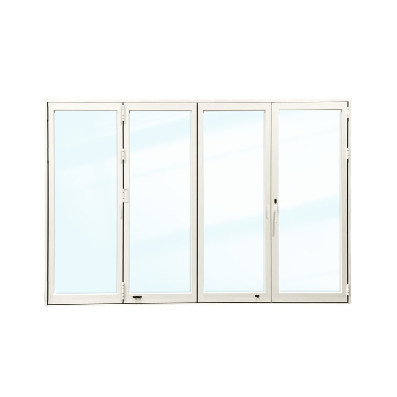 Porte pliante en aluminium Luvindow, Blanc, 144 po x 96 po