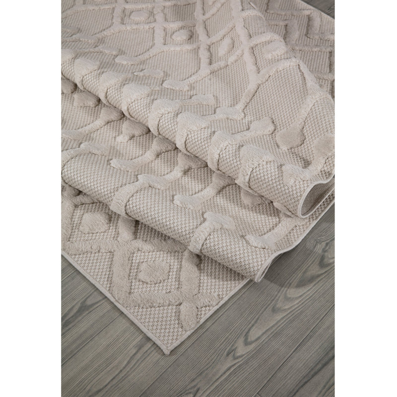 Elegant White Area Rug, 5 x 7.5 Feet | 100% Polypropylene, 0.2 in Pile Height | 400,000 Thread Points | Easy to Clean, Vacuum Friendly | Perfect for Living Room, Bedroom, and Home Décor | Durable & Stylish Design