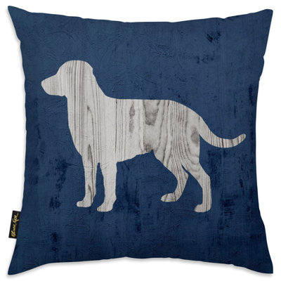  Rustic Dog Love Denim Throw Pillow