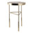 Chic Travertine Top Accent End Table With Slim Frame - Stylish Side Table And Narrow End Table For Home And Work Office - Living Room End Tables For Everyday Durability And Function - 22", White/Gold