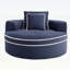 Canapé-lit rond avec canapé modulaire en mousse à mémoire de forme pour le salon, confort en nuage et design polyvalent, bleu-1883873260