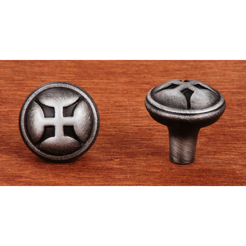 CK Series 1 1/4" Diameter Mushroom Knob, Distressed Nickel