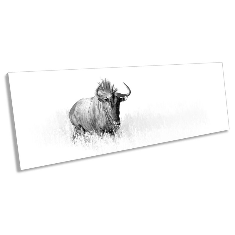 Antelope Minimalist White - Wrapped Canvas Print, 12cm H x 36cm W x 2cm D