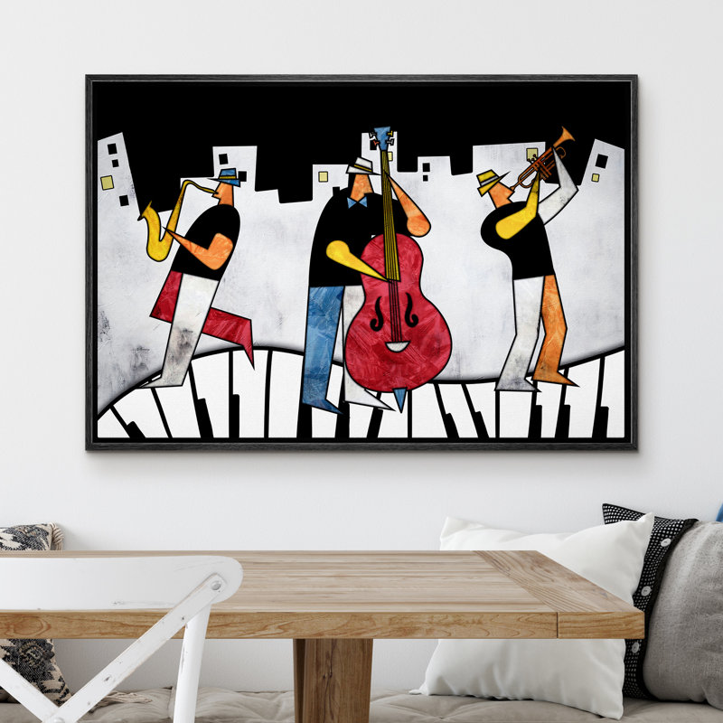 "Abstrait Portraits, pianistes en concert, amateurs de musique, art moderne" sur, Noir, H 24 po x l 36 po