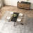 55.11'' -70.86"Retro Rectangular Stretch Dining Table,  Top With Black Embossed Center Plate, Black Fine Sand Cross Iron Foot Base Dining Table, With Storage Box.-359742664