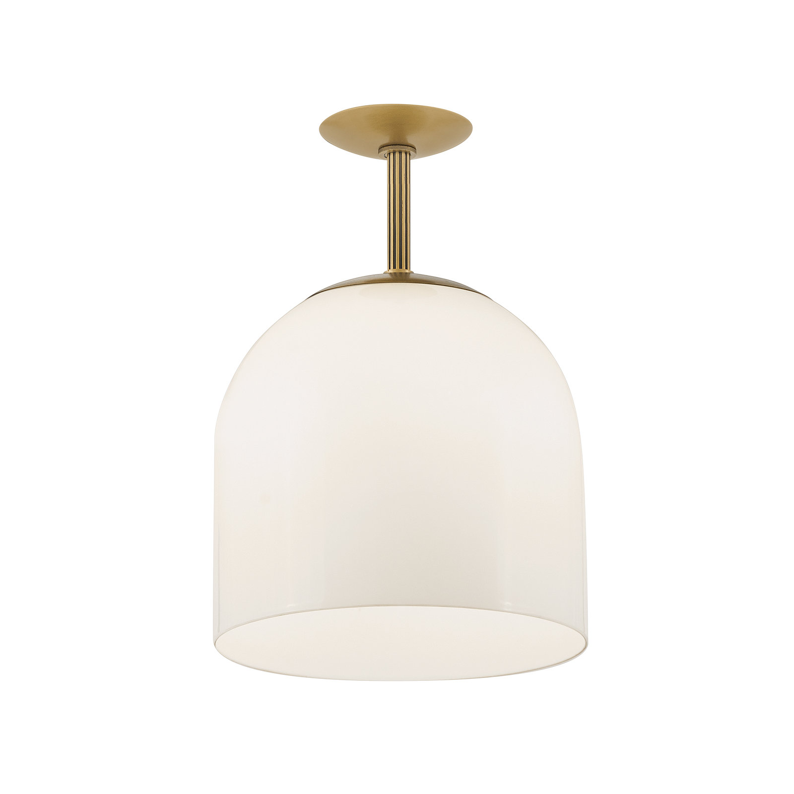 Single Light Glass Steel Pendant, Heritage Brass
