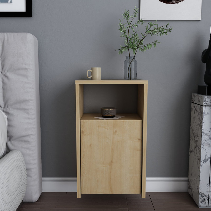 Table de chevet moderne scandinave 14,2 po x 9,9 po x 24,2 po | 100% panneau de particules enduit de mélamine, épaisseur: 0,7 pouce | Conception élégante et fonctionnelle pour le rangement dans la chambre à coucher ou le salon