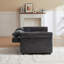 Canapé-lit de 58,27 pouces - Causeuse moderne en tissu chenille avec dossier réglable - Canapé-lit coulissant classique - Confortable pour le salon ou la chambre à coucher - Tissu foncé-1591207748