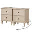  Table de bout Farmhouse avec station de charge, table de chevet à 2 tiroirs, beige, L 43,3 po-1929685571