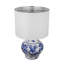 Lampe vase en céramique bleue et blanche