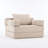 Multi-Function Folding Sofa with High-Density Foam, Linen Upholstery, and Storage Pockets-1100786200