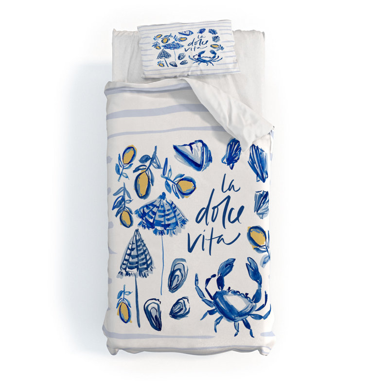 Ensemble de housse de couette Dolce Vita Britt Mills Design, Housse de couette simple + 1 taie décorative