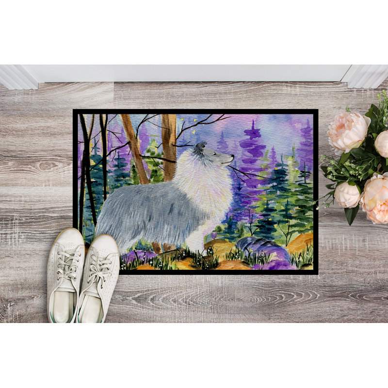Paillasson d’intérieur antidérapant Tishomingo Sheltie, Rectangle 2 pi x 3 pi