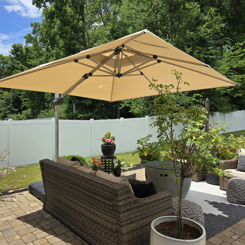 3.6m Square Cantilever Parasol, Beige