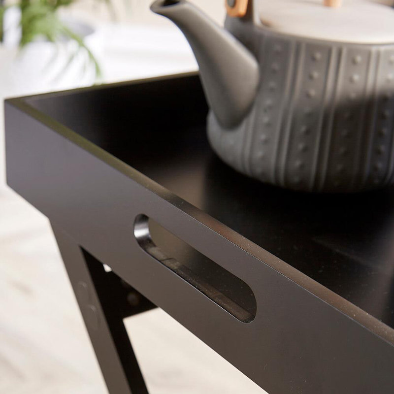 Ayushi Tray Top End Table, Black